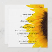 黄色く黒いヒマワリのリハーサルの夕食の招待状 招待状 (正面/裏面)