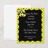 黄色く黒い水玉模様の招待状 招待状 (正面/裏面)