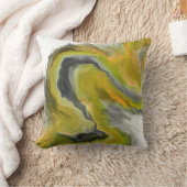 黄色く黒い灰色の宝石の調子の流動芸術の絵画 クッション (ブランケット)