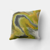 黄色く黒い灰色の宝石の調子の流動芸術の絵画 クッション (裏面)