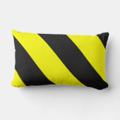 黄色く黒い関心の警告は縞で飾ります ランバークッション (裏面)