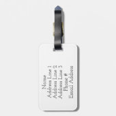 黄色く、オレンジによって曲げられるライン + パーソナライズな名前 ラゲッジタグ (裏面縦)