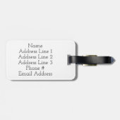 黄色く、オレンジによって曲げられるライン + パーソナライズな名前 ラゲッジタグ (裏面横)