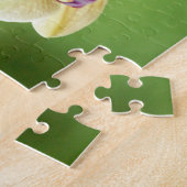 黄色く、ピンクの蘭の花柄 ジグソーパズル (側面)