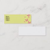 黄色く、ピンクの蝶プロフィールカード スキニー名刺 (正面/裏面)