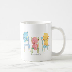 黄色く、ピンク、青椅子に関係します コーヒーマグカップ