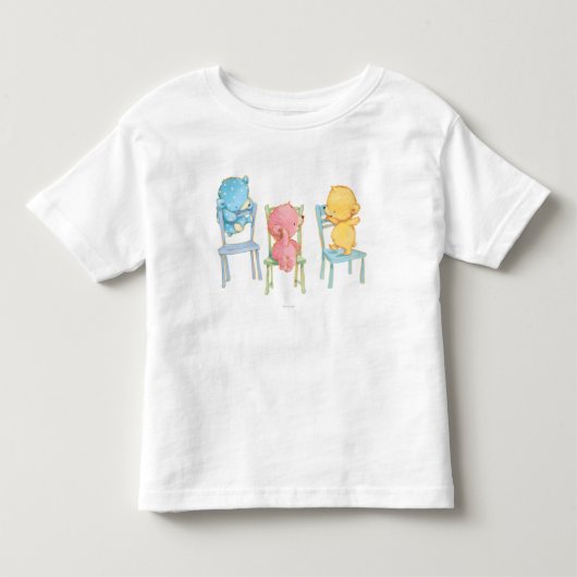 黄色く、ピンク、青椅子に関係します トドラーTシャツ (正面)