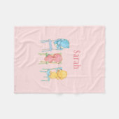 黄色く、ピンク、青椅子に関係します フリースブランケット (正面(横))