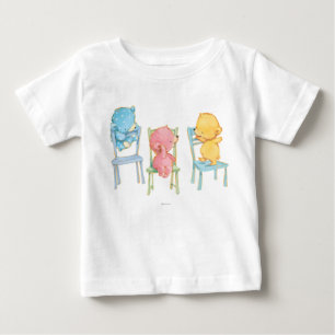 黄色く、ピンク、青椅子に関係します ベビーTシャツ