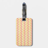 黄色く、珊瑚のシェブロン3Dパターン ラゲッジタグ (裏面縦)