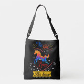 黄色この少女は彼女の馬を愛している クロスボディバッグ (裏面)