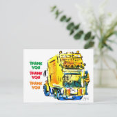 黄色ごみトラック#130704はがき ポストカード (スタンド正面)