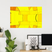黄色での抽象化 ポスター (ホームオフィス)