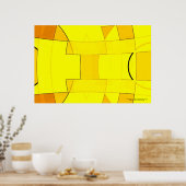 黄色での抽象化 ポスター (キッチン)