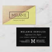 黄色で区切られた名刺 名刺 (正面/裏面)