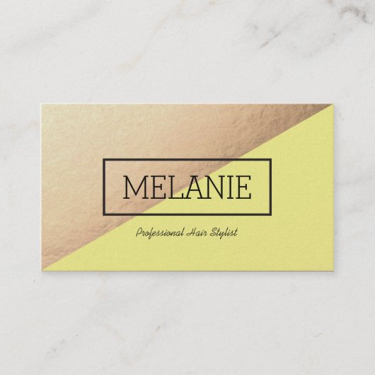黄色で区切られた名刺 名刺 (正面)