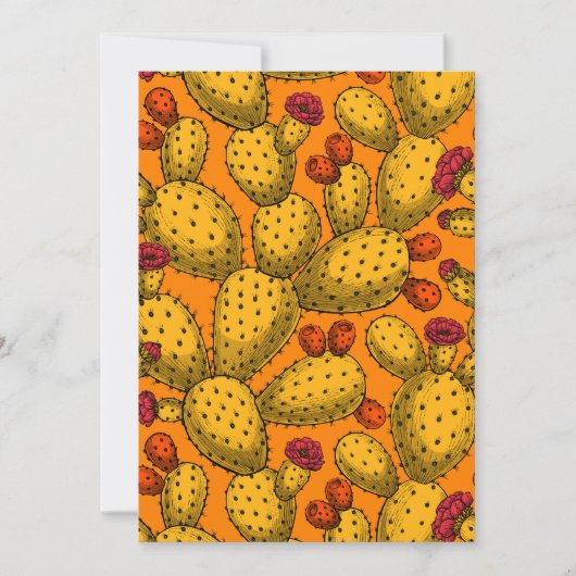 黄色で咲くオプンティア (正面)