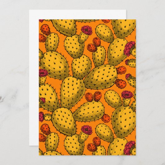 黄色で咲くオプンティア (正面/裏面)