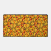 黄色で咲くオプンティア デスクマット (正面)