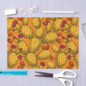 黄色で咲くオプンティア 薄葉紙 (クラフト)