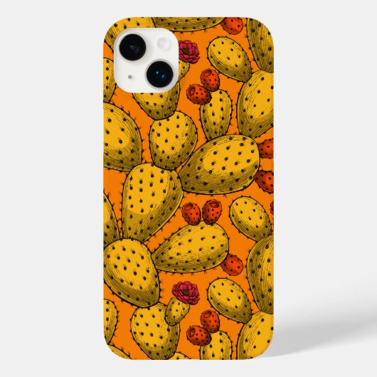 黄色で咲くオプンティア Case-Mate iPhoneケース (裏面)