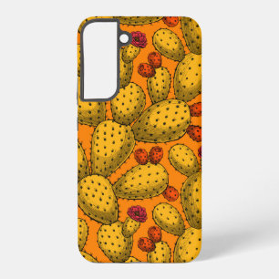 黄色で咲くオプンティア SAMSUNG GALAXY S22+ケース