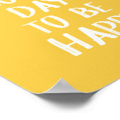 黄色で幸せな引用文は良い ポスター (角)