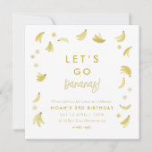 黄色で楽しいバナナの誕生日パーティーのテーマ 招待状 (正面)