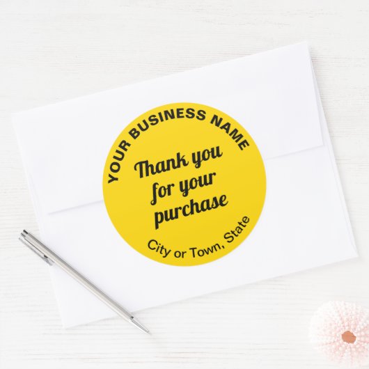 黄色で購入していただき、ありがとうございます ラウンドシール (封筒)