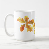 黄色とオレンジのオークの葉 コーヒーマグカップ (左)