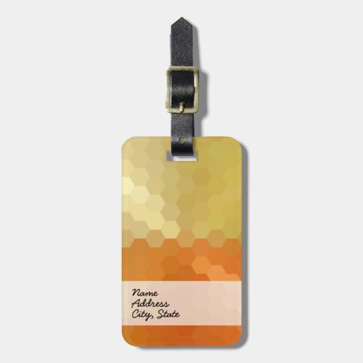黄色とオレンジのシームレスパターン2 ラゲッジタグ (正面縦)
