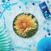 黄色とオレンジのダリアオン紙プレート ペーパープレート (パーティー)