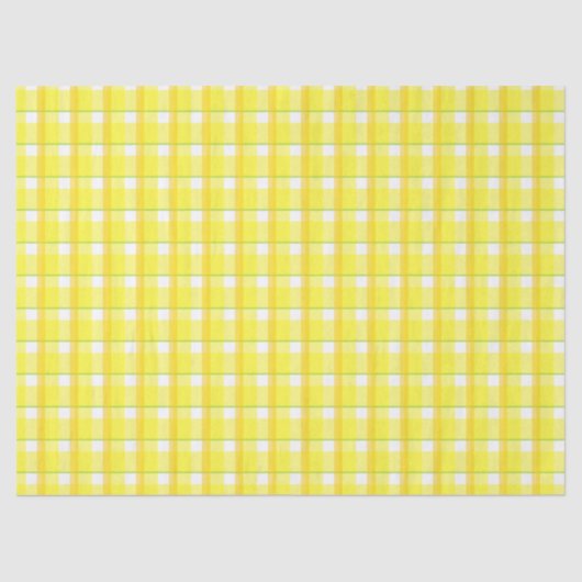 黄色とオレンジのチェック柄 薄葉紙 (正面)