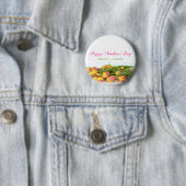 黄色とオレンジのチューリップが咲く母の日 缶バッジ (インサイチュ)