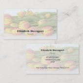 黄色とオレンジのチューリッププロフェッショナルフローリスト 名刺 (正面/裏面)