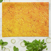 黄色とオレンジのテクスチャを持つ欠陥のある壁 キッチンタオル (折り畳み)