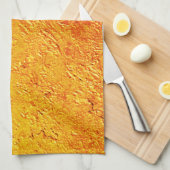 黄色とオレンジのテクスチャを持つ欠陥のある壁 キッチンタオル (四つ折り)