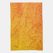黄色とオレンジのテクスチャを持つ欠陥のある壁 キッチンタオル (縦)