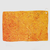 黄色とオレンジのテクスチャを持つ欠陥のある壁 ゴルフタオル (横)