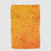 黄色とオレンジのテクスチャを持つ欠陥のある壁 ゴルフタオル (正面)