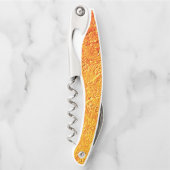 黄色とオレンジのテクスチャを持つ欠陥のある壁 ソムリエナイフ (正面)