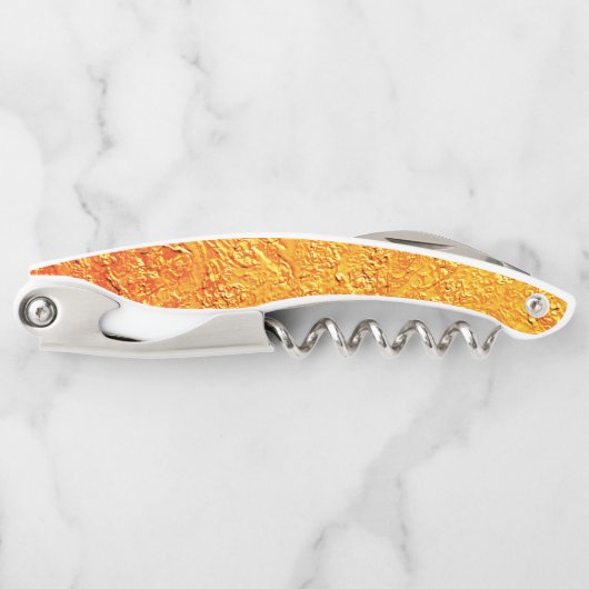 黄色とオレンジのテクスチャを持つ欠陥のある壁 ソムリエナイフ (正面)