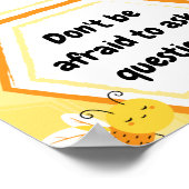 黄色とオレンジのハチ教室のルールのポスター ポスター (角)