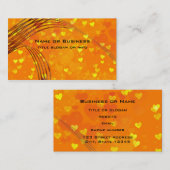 黄色とオレンジのハートの背景 名刺 (正面/裏面)