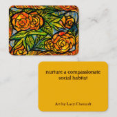 黄色とオレンジのバラ花自然愛好家 ノートカード (正面/裏面)