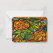 黄色とオレンジのバラ花自然愛好家 ノートカード (正面)