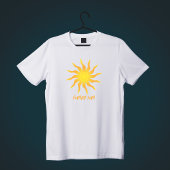 黄色とオレンジのファンキーな炎の太陽 Tシャツ
