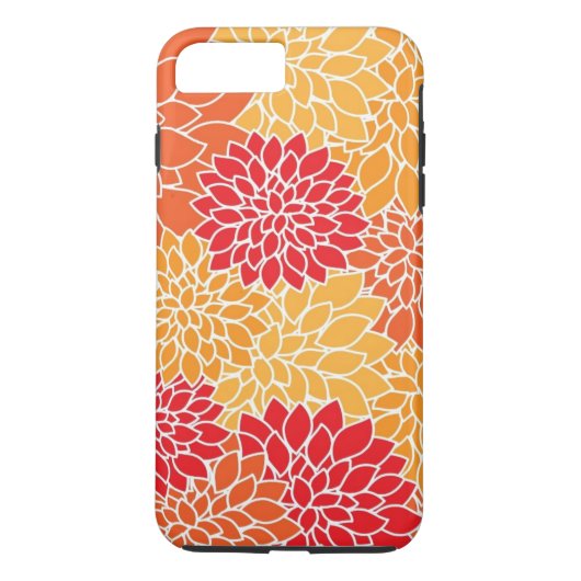 黄色とオレンジのモダンフローラ Case-Mate iPhoneケース (裏面)