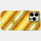 黄色とオレンジのレトロな斜めストライプ Case-Mate iPhoneケース (裏面 (横))