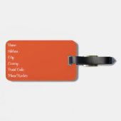 黄色とオレンジのレトロスタイル波 ラゲッジタグ (裏面横)